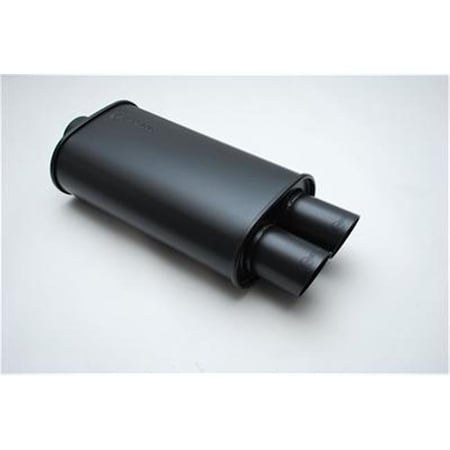 Vibrant VIBRANT 1148 Exhaust Muffler - 2.5 In. Center Inlet And Dual 3 Inch Outlet - Flat Black V32-1148